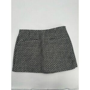 Zara Skort Womens S Houndstooth Tweed Plaid Mini Skirt w/ Shorts Academia Preppy